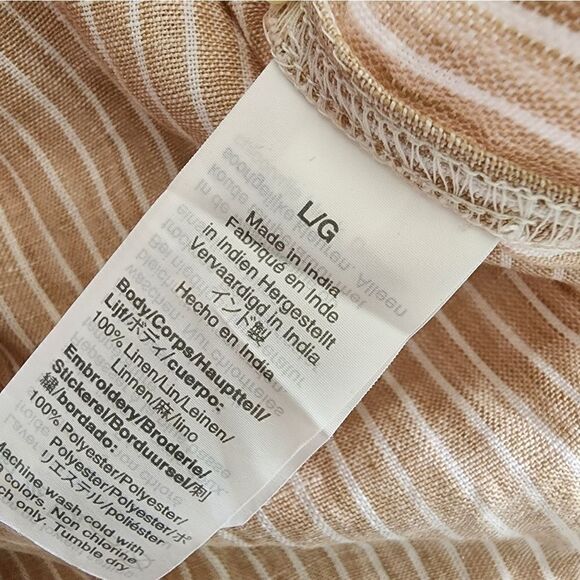 J crew linen embroidery rollup long sleeve  tunic blouse - Picture 12 of 12